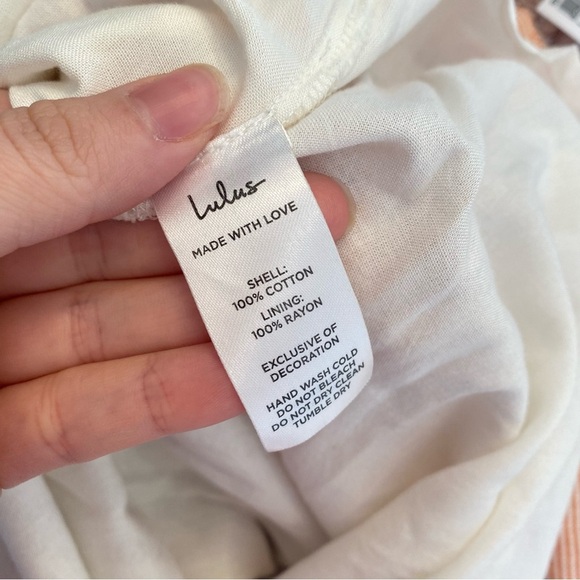 Lulu's Orange and Cream Textured Dress - Picture 6 of 6